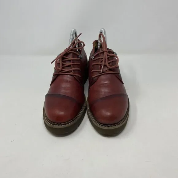 Pikolinos Shoes Womens Size 7.5 US Red Leather Oxford Lace Up Chunky Sole - Picture 3 of 14